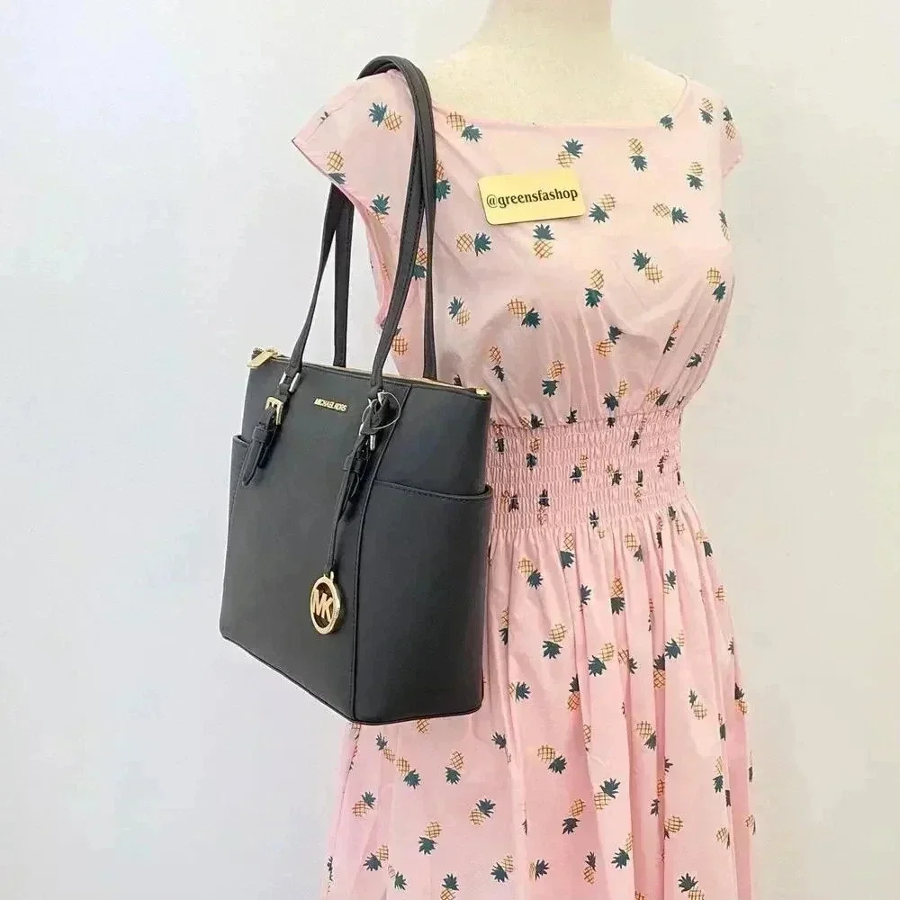 Michael Kors Charlotte Top Zip Tote shoulder bag black - Picture 9 of 10